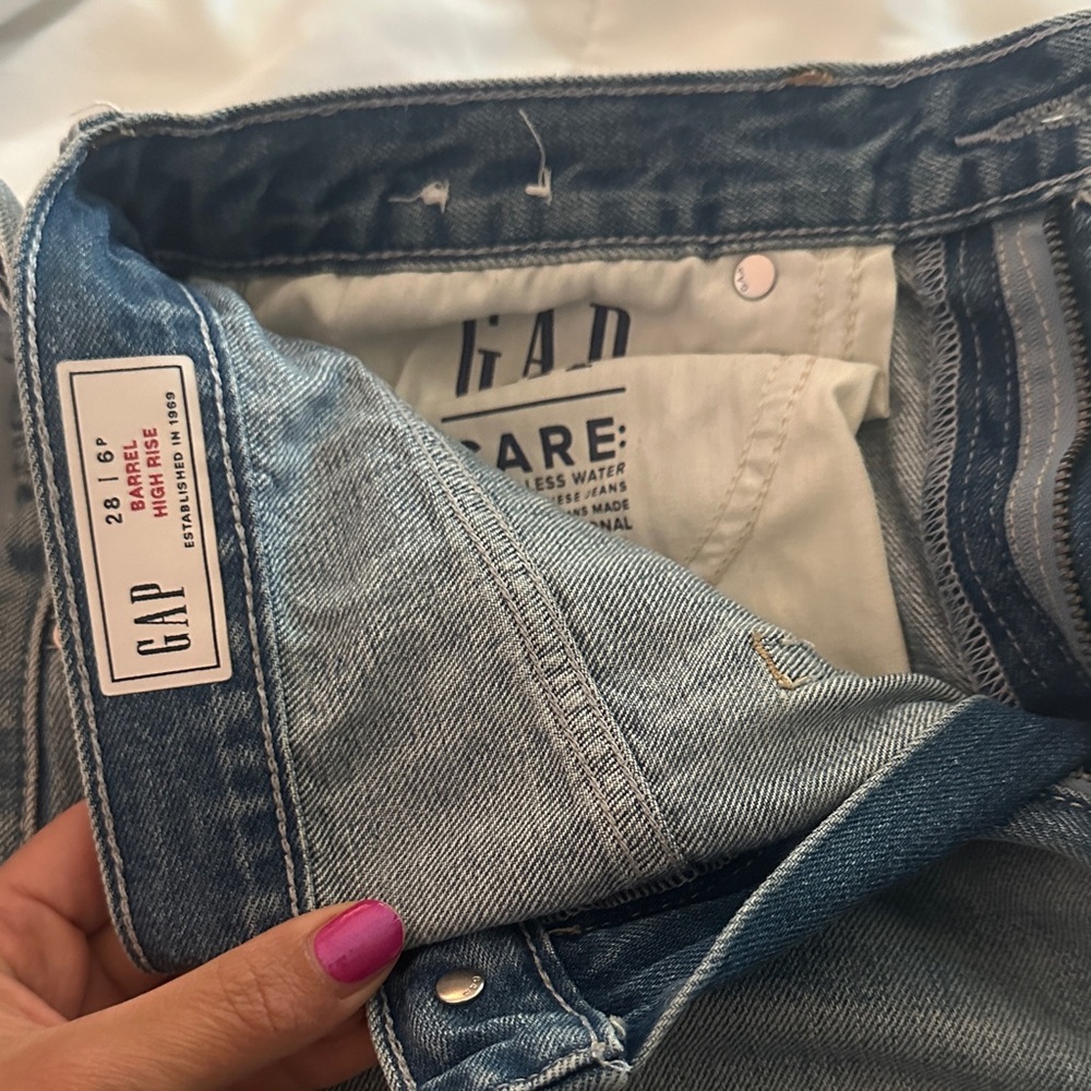 GAP Light Blue Barrel High Rise Denim Jeans - Picture 2 of 5